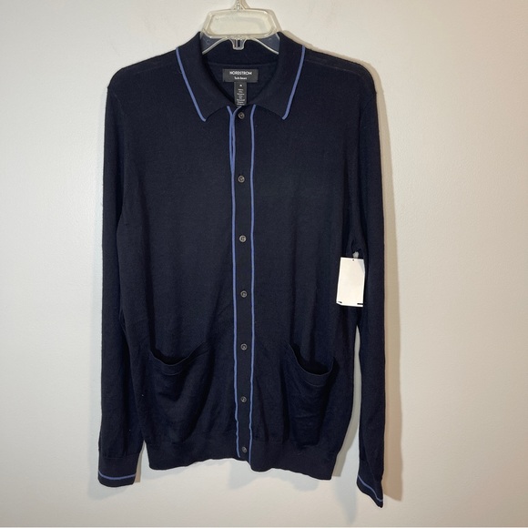 Nordstrom button up tech smart merino wool sweater NWT M - Picture 1 of 5
